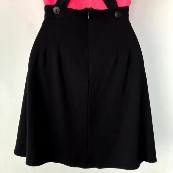 SOLD Retrolicious Cupid Jumper - Black Heart Bib Pinafore Mini Skater Dress - Picture 5 of 7